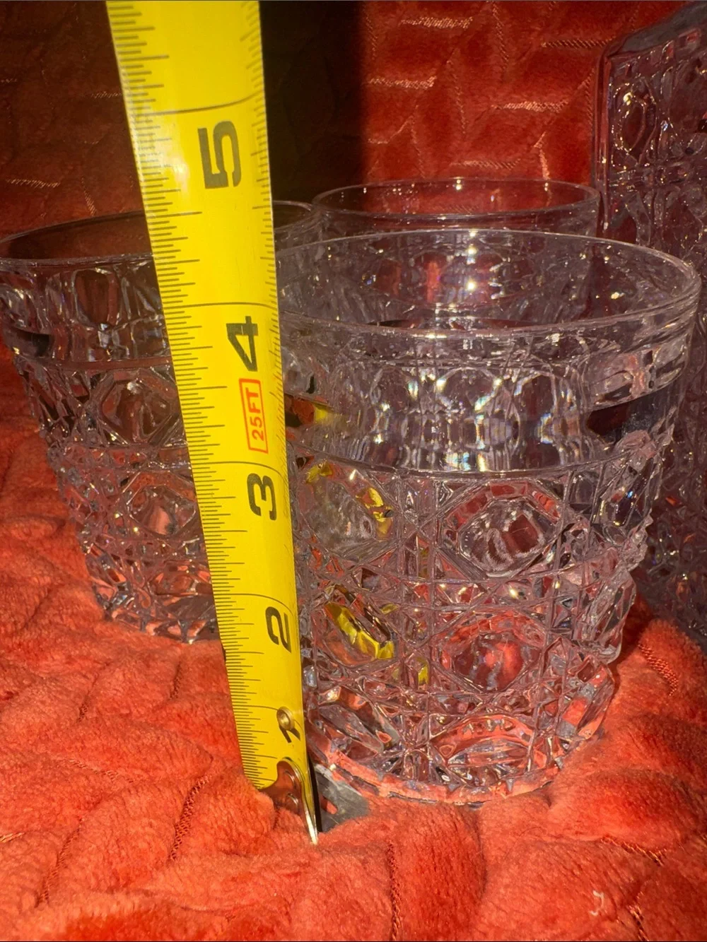 Rare Vintage Heavy Cut Crystal Decanter & 6 Tumblers Bar Set Luxury